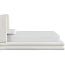  Meridian Chandra Cream Linen Textured Fabric Upholstered Twin Bed IMAGE 4