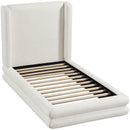  Meridian Chandra Cream Linen Textured Fabric Upholstered Twin Bed IMAGE 7