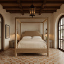  Meridian Dawson Beige Velvet Upholstered King Bed IMAGE 2