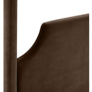  Meridian Dawson Brown Velvet Upholstered Full Bed IMAGE 9