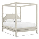  Meridian Dawson Cream Velvet Upholstered Full Bed IMAGE 11