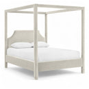  Meridian Dawson Cream Velvet Upholstered Full Bed IMAGE 1