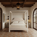 Meridian Dawson Cream Velvet Upholstered King Bed IMAGE 2