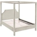  Meridian Dawson Cream Velvet Upholstered Queen Bed IMAGE 6