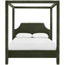  Meridian Dawson Green Velvet Upholstered Queen Bed IMAGE 3