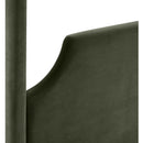  Meridian Dawson Green Velvet Upholstered Queen Bed IMAGE 9