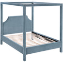  Meridian Dawson Light Blue Velvet Upholstered Full Bed IMAGE 6