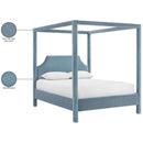  Meridian Dawson Light Blue Velvet Upholstered King Bed IMAGE 12