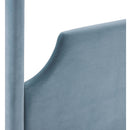  Meridian Dawson Light Blue Velvet Upholstered King Bed IMAGE 9