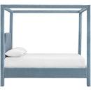  Meridian Dawson Light Blue Velvet Upholstered Queen Bed IMAGE 4