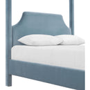  Meridian Dawson Light Blue Velvet Upholstered Queen Bed IMAGE 7