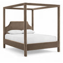  Meridian Dawson Taupe Velvet Upholstered Queen Bed IMAGE 1