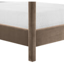  Meridian Dawson Taupe Velvet Upholstered Queen Bed IMAGE 8