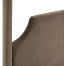  Meridian Dawson Taupe Velvet Upholstered Queen Bed IMAGE 9