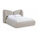  Meridian Elowen Beige Chenille Fabric Upholstered Full Bed IMAGE 1