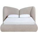  Meridian Elowen Beige Chenille Fabric Upholstered Full Bed IMAGE 2