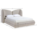  Meridian Elowen Beige Chenille Fabric Upholstered King Bed IMAGE 10