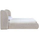  Meridian Elowen Beige Chenille Fabric Upholstered King Bed IMAGE 3