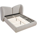  Meridian Elowen Beige Chenille Fabric Upholstered King Bed IMAGE 6