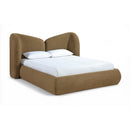  Meridian Elowen Brown Chenille Fabric Upholstered King Bed IMAGE 1
