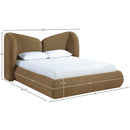 Meridian Elowen Brown Chenille Fabric Upholstered Queen Bed IMAGE 10