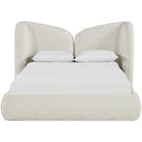  Meridian Elowen Cream Chenille Fabric Upholstered Full Bed IMAGE 2