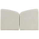  Meridian Elowen Cream Chenille Fabric Upholstered Full Bed IMAGE 4