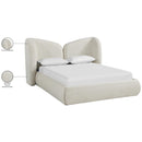  Meridian Elowen Cream Chenille Fabric Upholstered King Bed IMAGE 11
