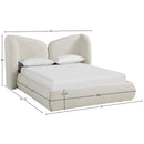  Meridian Elowen Cream Chenille Fabric Upholstered Queen Bed IMAGE 10