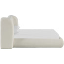  Meridian Elowen Cream Chenille Fabric Upholstered Queen Bed IMAGE 3