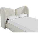  Meridian Elowen Cream Chenille Fabric Upholstered Queen Bed IMAGE 5