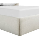  Meridian Elowen Cream Chenille Fabric Upholstered Queen Bed IMAGE 8