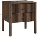  Meridian Kivo Walnut Solid Wood Nightstand IMAGE 11