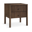  Meridian Kivo Walnut Solid Wood Nightstand IMAGE 1