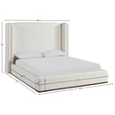  Meridian Solange Cream Linen Textured Fabric Upholstered Full Bed IMAGE 11