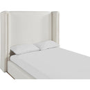  Meridian Solange Cream Linen Textured Fabric Upholstered Full Bed IMAGE 6