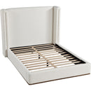  Meridian Solange Cream Linen Textured Fabric Upholstered Full Bed IMAGE 7