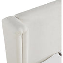  Meridian Solange Cream Linen Textured Fabric Upholstered Full Bed IMAGE 8