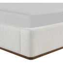  Meridian Solange Cream Linen Textured Fabric Upholstered Full Bed IMAGE 9