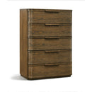  Meridian Tiberio Brown Oak Veneer And Solid Wood Chest IMAGE 1