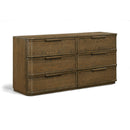  Meridian Tiberio Brown Oak Veneer And Solid Wood Dresser IMAGE 1