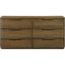  Meridian Tiberio Brown Oak Veneer And Solid Wood Dresser IMAGE 2