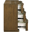  Meridian Tiberio Brown Oak Veneer And Solid Wood Dresser IMAGE 5