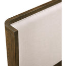  Meridian Tiberio Brown / Cream Solid Wood And Linen Textured Fabric King Bed IMAGE 7