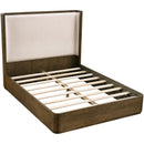  Meridian Tiberio Brown / Cream Solid Wood And Linen Textured Fabric Queen Bed IMAGE 5