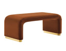 EEI-6735-BRA-RUS-Velvet Waterfall Ottoman in Brass(Rust)