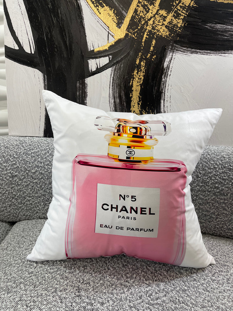CHANEL PARFUM 20x20 PILLOW COVER - PINK& WHITE