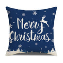 MERRY CHRISTMAS 18x18 PILLOW COVER- BLUE&WHITE