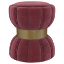 910290 Sora Round Upholstered Ottoman Berry