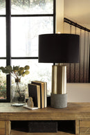L243164 Table Lamp Gray/Brass Finish Lamp